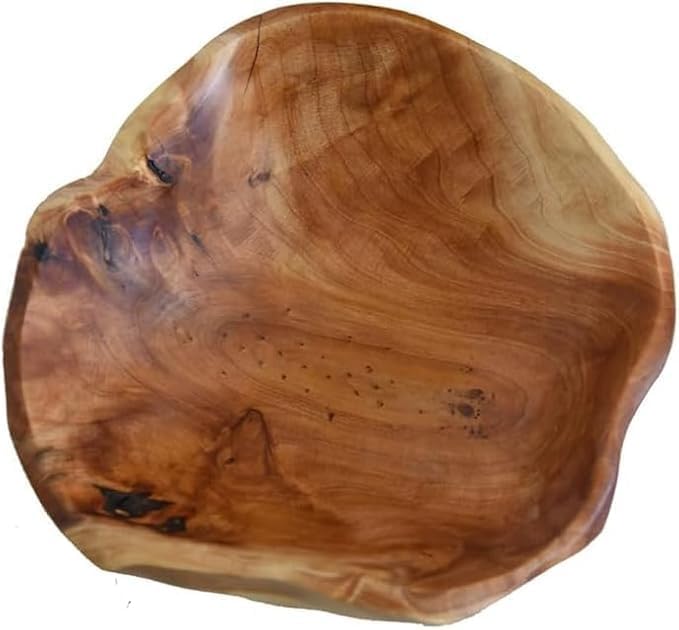 Obstschale Natur Holz Holzschale - Obstschale aus Natur Holz, Natur Holzschale SalatSchüssel, Handgemachte Dekoschale Unregelmäßige Kreative Obst Serviersc
