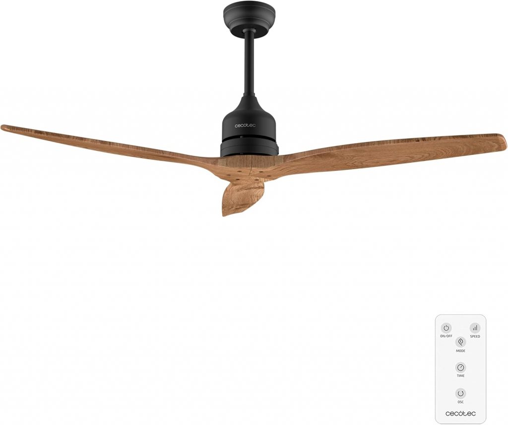 Cecotec Deckenventilatoren EnergySilence Aero - Cecotec - Deckenventilatoren EnergySilence Aero 5270 DarkWood, DC 40W Motor, 132 cm, 3 Klingen, Steuerung, Timer, 6 Gesc