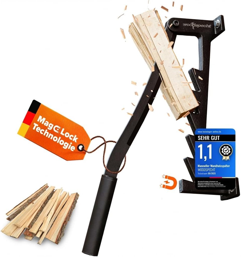 Holzspalter manuell Magnetische Sicherung - Holzspalter manuell [Magnetische Sicherung] Brennholz, Anzündholz Spalter, Holz spalten, Wood Splitter, Anmachholz Spalt