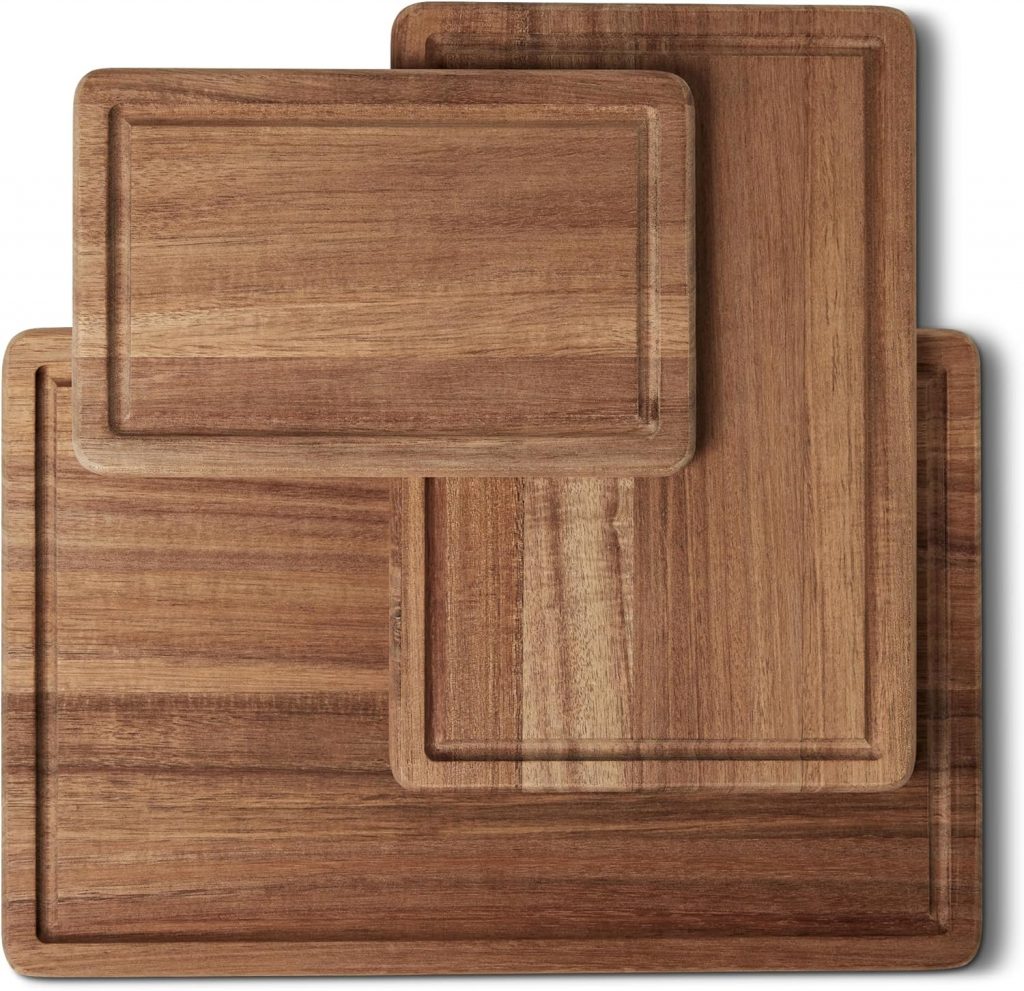 Amazon Basics Holzschneidebretter teiliges - Amazon Basics Holzschneidebretter, 3-teiliges Set, Akazienholz, vorgeölt