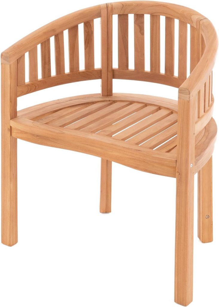 SONLEX Bananen Stuhl Teak - SONLEX Bananen-Stuhl Teak-Holz behandelt – Gartensessel Gartenstuhl Balkonstuhl Veranda-Stuhl Gartenmöbel geschwungen ma