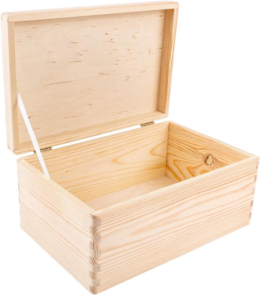 Creative Deco Holzkiste Deckel - Creative Deco Holzkiste mit Deckel | 30 x 20 x 14 cm (+/-1cm) | Ostern Erinnerungsbox Baby Groß Holzbox mit Deckel Unlackiert Kasten