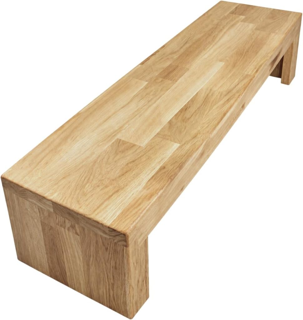 Holzbank BxTxH Sitzbank Eiche - Holzbank 90x25x20 (BxTxH) Sitzbank Eiche Bank Fußtritt Fußbank Blumenbank Blumentisch Ständer Ablage Blumenständer